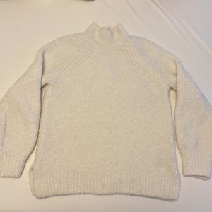 Gap boucle style cream mock neck turtleneck sweater-wool & alpaca blend-M